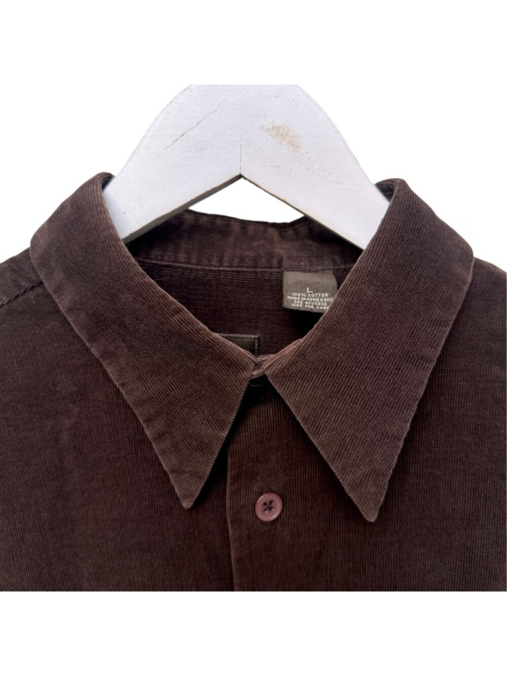 Neiman Marcus Brown Corduroy Shirt Mens Large Vintage Casual Button Up Cotton - Picture 3 of 6